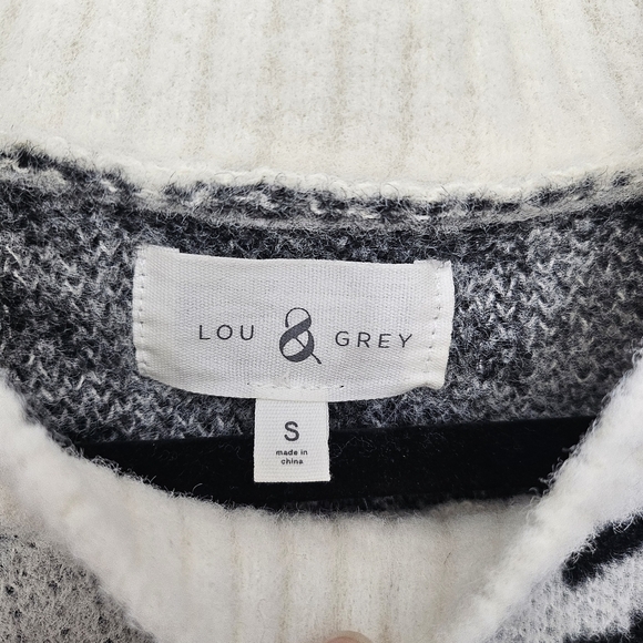Lou & Grey Black and White Oversized Crew Neck Sweater - Picture 4 of 8